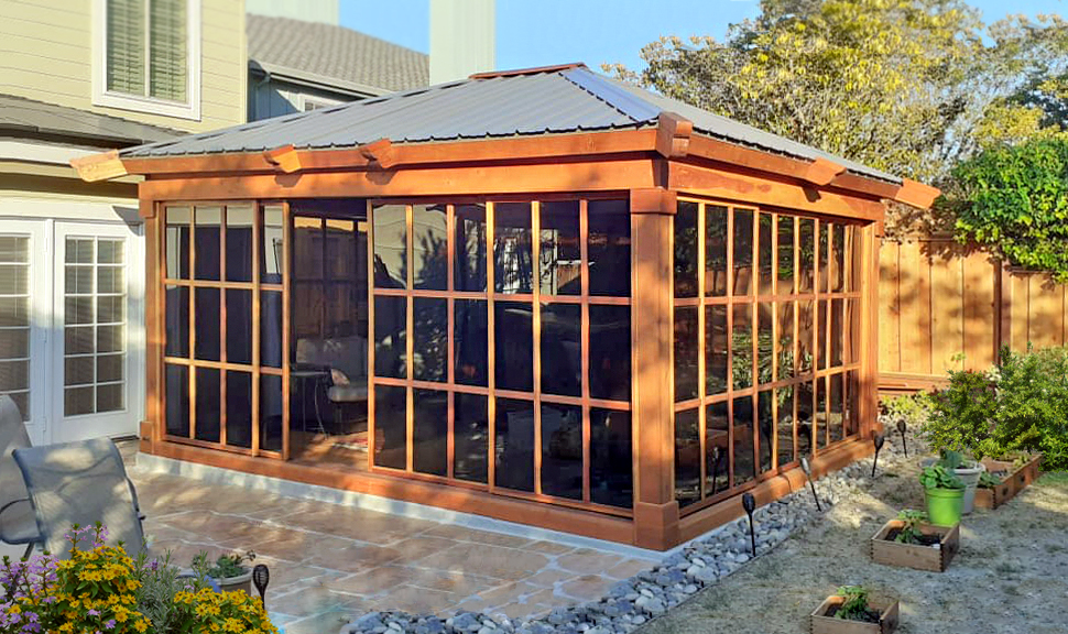 Gazebo with Sliding Doors DIY Redwood Gazebo Kit for Sale